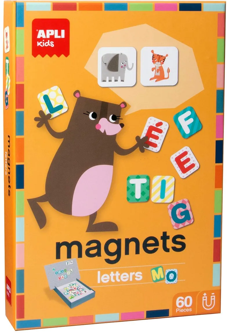 Set magneti litere, APLI, 28x18 cm, 60 bucati