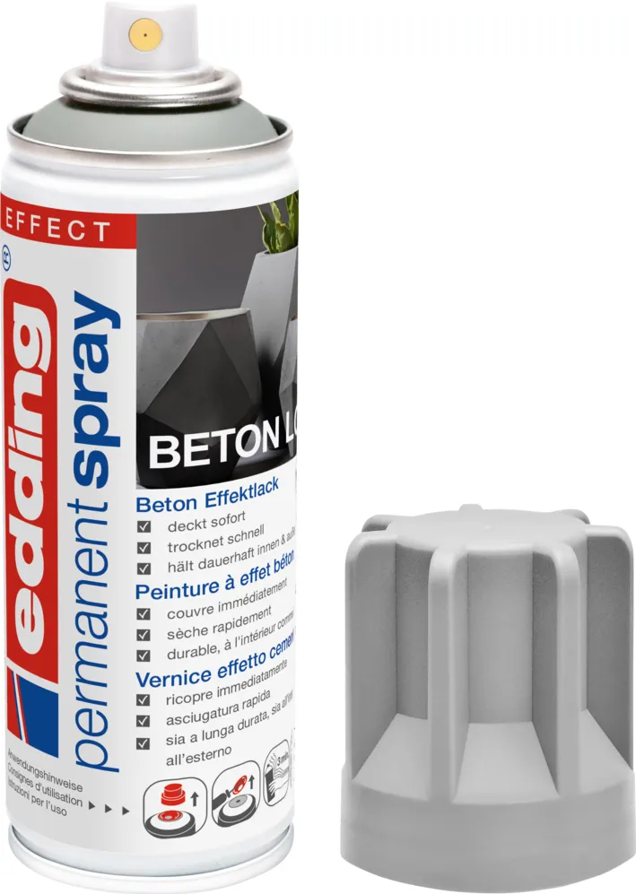 Spray vopsea acrilica Edding 5200, efect beton, uscare rapida, rezistent la zgariere, 200 ml