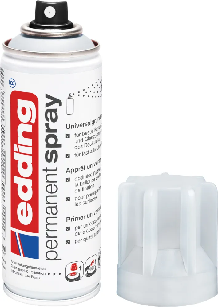 Spray grund Edding 5200, gri deschis, uscare rapida, 200 ml