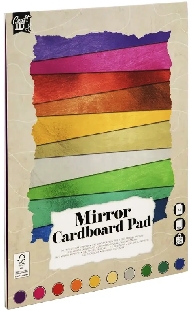 Carton lucios Creative Craft, A4, 250 g, 10 file, diverse culori