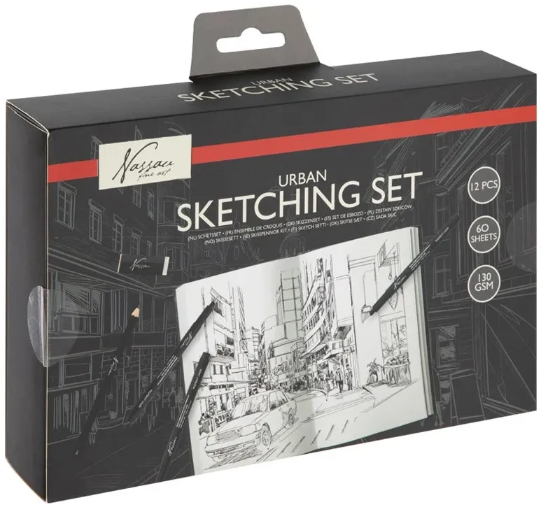 Set schitare, Creative Craft, linere, creioane, caiet schite 14x21, 60 file 130g