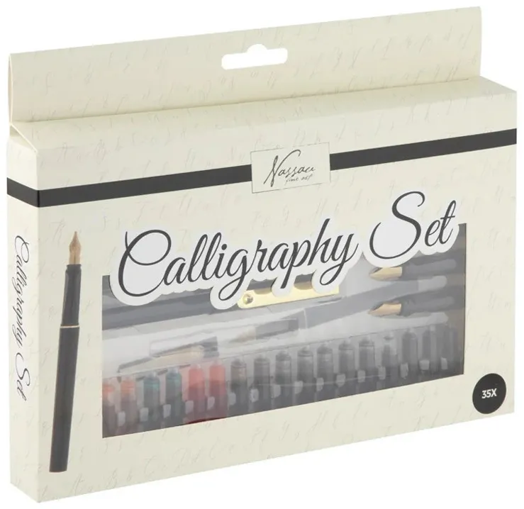 Set caligrafie, Creative Craft, cerneala diverse culori, penite diferite, caiet caligrafie