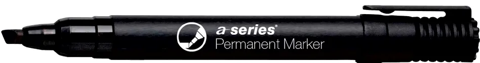 Marker permanent A-series, varf retezat 2-5 mm, negru