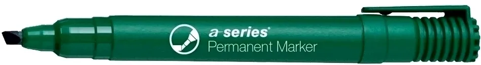 Marker permanent A-series, varf retezat 2-5 mm, verde