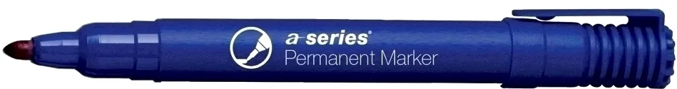 Marker permanent A-series, varf rotund, 2 mm, albastru