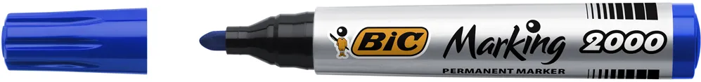 Marker permanent BIC 2000, varf rotund 1.7 mm, albastru