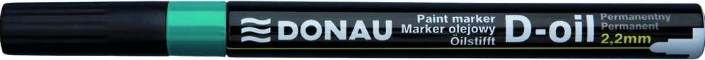 Marker permanent Donau cu vopsea, corp metalic, varf 2.2mm, verde blis