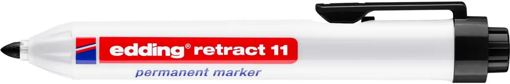 Marker permanent edding retract 11, corp din plastic, varf rotund, 1.5-3 mm, negru