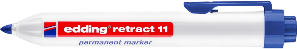 Marker permanent edding retract 11, corp din plastic, varf rotund, 1.5-3 mm, albastru