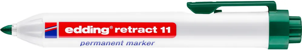 Marker permanent edding retract 11, corp din plastic, varf rotund, 1.5-3 mm, verde