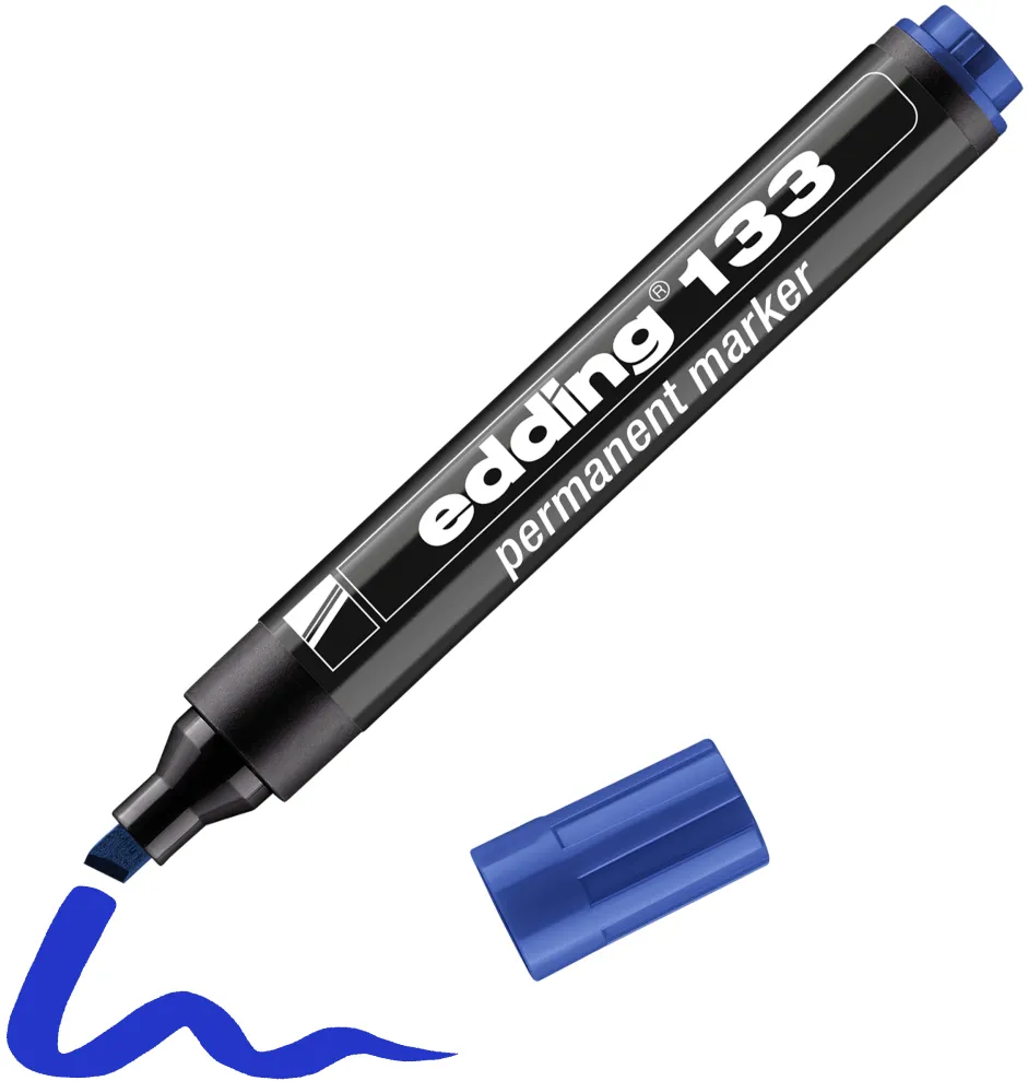 Marker Edding 133 permanent, varf tesit 1-5 mm, albastru