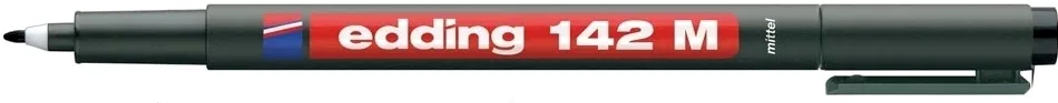 Marker permanent Edding OHP, 142M, corp plastic, varf rotund, 1 mm, negru
