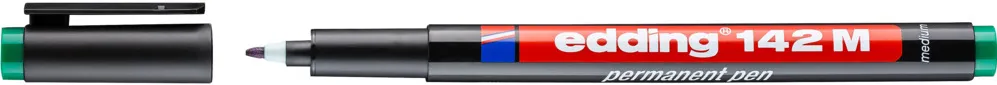 Marker permanent edding 142, corp din plastic, varf rotund, 1 mm, verde
