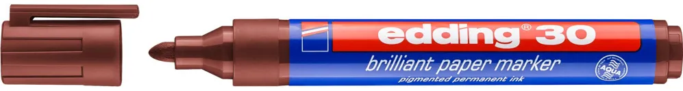 Marker permanent edding 30, corp plastic, varf rotund, 1.5-3 mm, maro