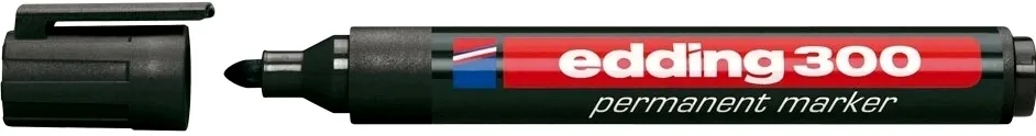 Marker permanent Edding 300, corp plastic, varf rotund, 1.5-3 mm, negru