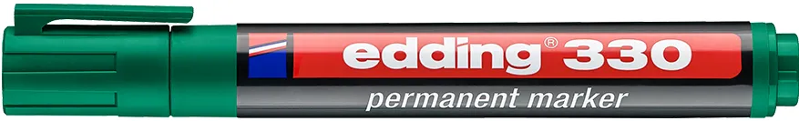 Marker permanent Edding 330, varf retezat 1-5 mm, verde