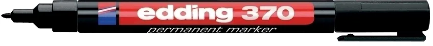 Marker permanent Edding 370, corp plastic, varf rotund, 1 mm, negru