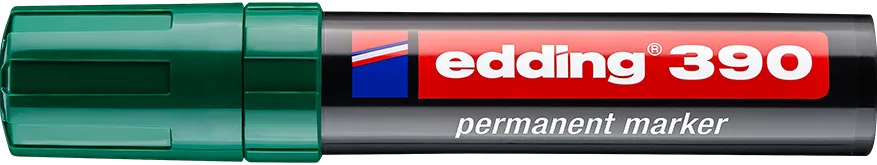 Marker permanent Edding 390, corp plastic, varf retezat 4-12 mm, verde