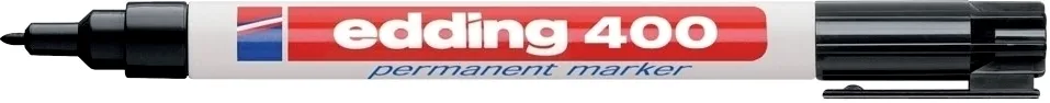 Marker permanent Edding 400, corp plastic, varf rotund, 1 mm, negru