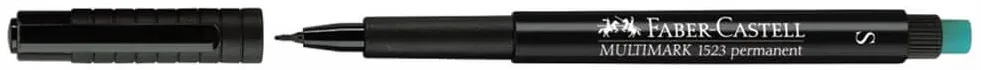 Marker permanent Faber Castell, varf rotund 1 mm, negru