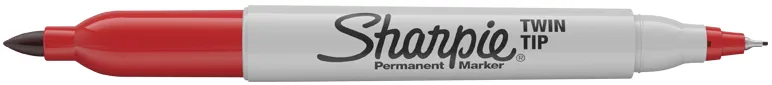 Marker permanent Papermate Sharpie cu doua capete, 0.5 mm si 1 mm, rosu