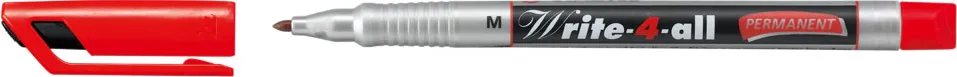 Marker permanent Stabilo Write-4-All, corp plastic, varf rotund, 1 mm, rosu