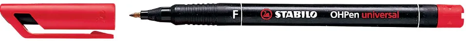 Marker permanent, Stabilo Universal OHP 842, corp plastic, varf rotund, 0.7 mm, rosu