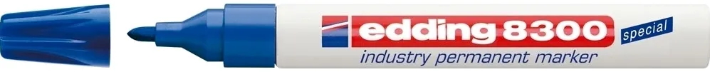Marker permanent Edding 8300 Industrial, corp metalic, varf rotund, 1.5-3 mm, albastru