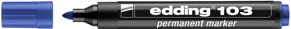 Marker Edding 103 permanent, varf rotund 1.5-3mm, albastru