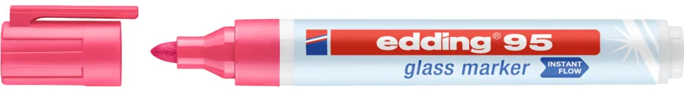 Marker pentru sticla edding 95, corp plastic, varf rotund, 1.5-3 mm, roz