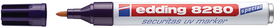 Marker permanent Edding UV 8280, varf rotund, 1.5-3 mm, alb
