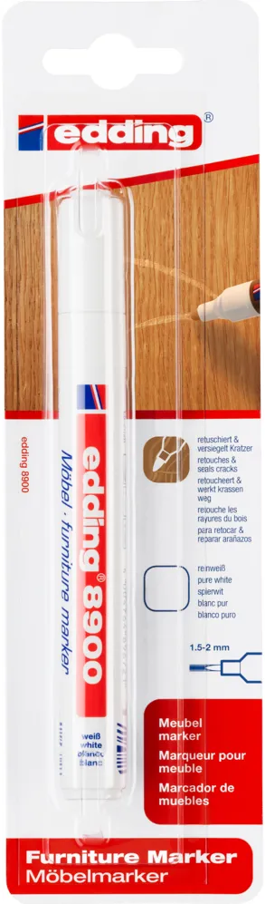 Marker Edding 8900 pentru retusuri mobilier lemn, alb
