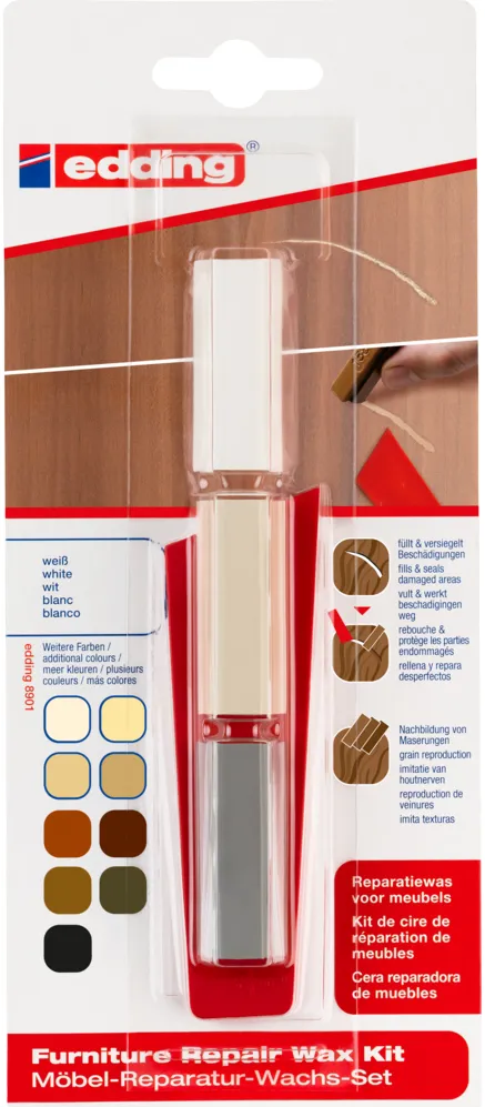 Kit Edding 8901, ceara pentru reparatii mobila, alb, blister