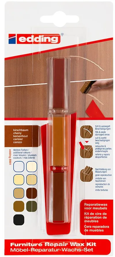 Kit Edding 8901, ceara pentru reparatii mobila, cires, blister