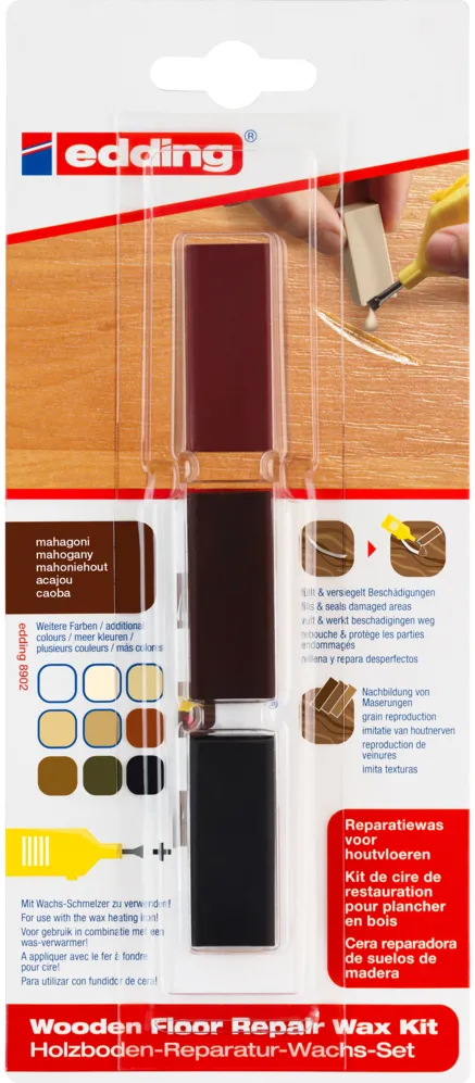 Kit Edding 8902, ceara pentru reparatii pardoseala, mahon, blister