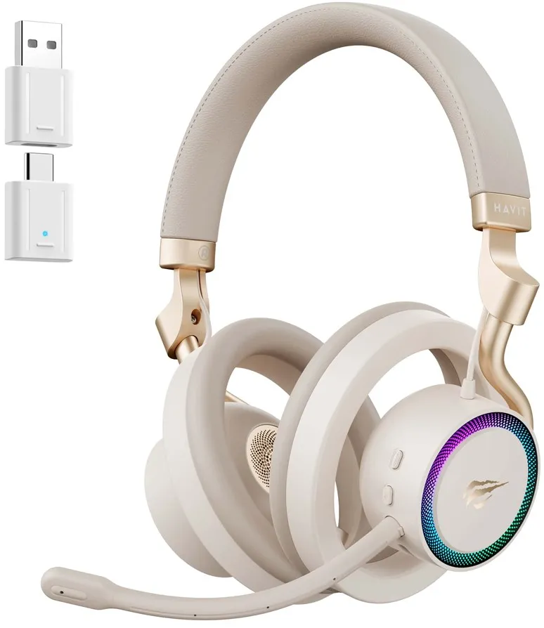 Havit Fuxi-H8 - wireless gaming headphones (gold)