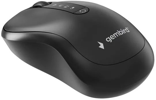 Gembird MUSW2-4B-01 Dual-mode wireless mouse (2.4G + BT), 1600 DPI, 4-button, black