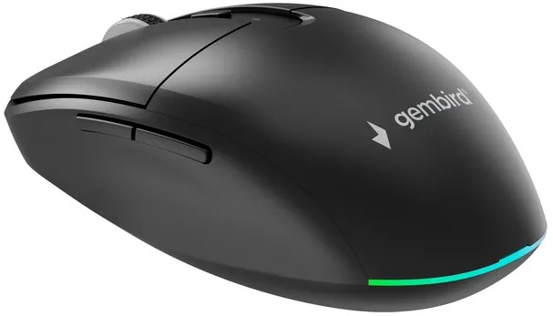 Gembird MUSW2-6B-01 Dual-mode wireless mouse (2.4G + BT), 1600 DPI, 6-button, black