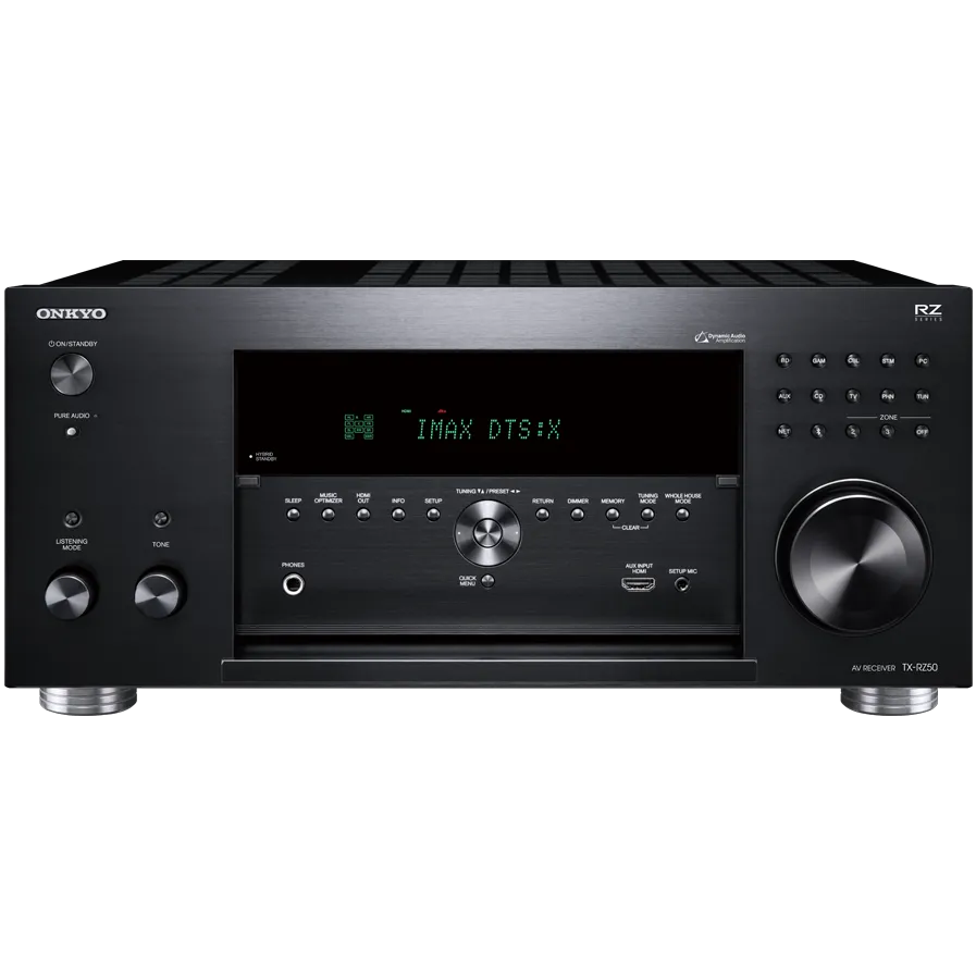 Onkyo TX-RZ50 9.2 -Channel AV Receiver, 180 W/Ch / 6 ohms, Dirac Live, THX® Certified, DTS:X, 8K/4K Ultra HD, Works with Sonos, Black