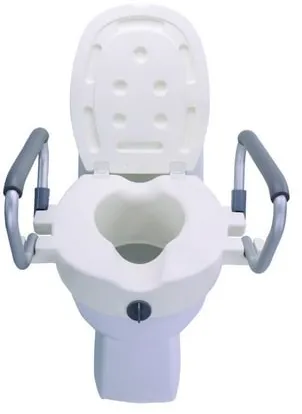 Raising toilet seat with foldable handrails AT51205