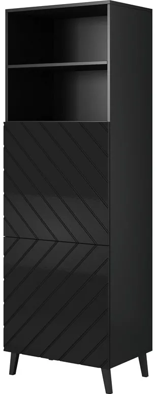 Cabinet ABETO 60x40x176.5 cm gloss black/black