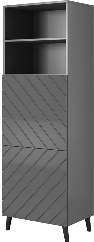 Cabinet ABETO 60x40x176,5 cm graphite/glossy graphite