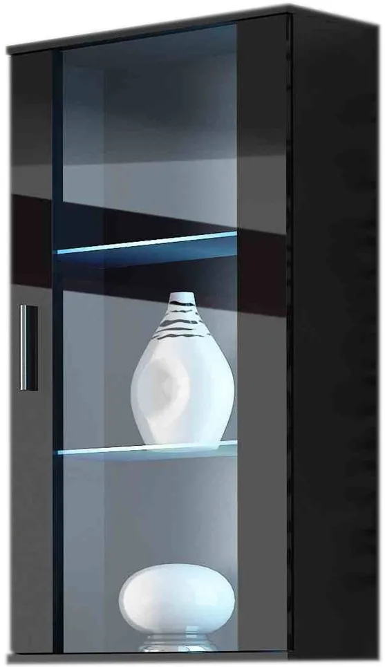 Cama hanging display cabinet SOHO black/black gloss