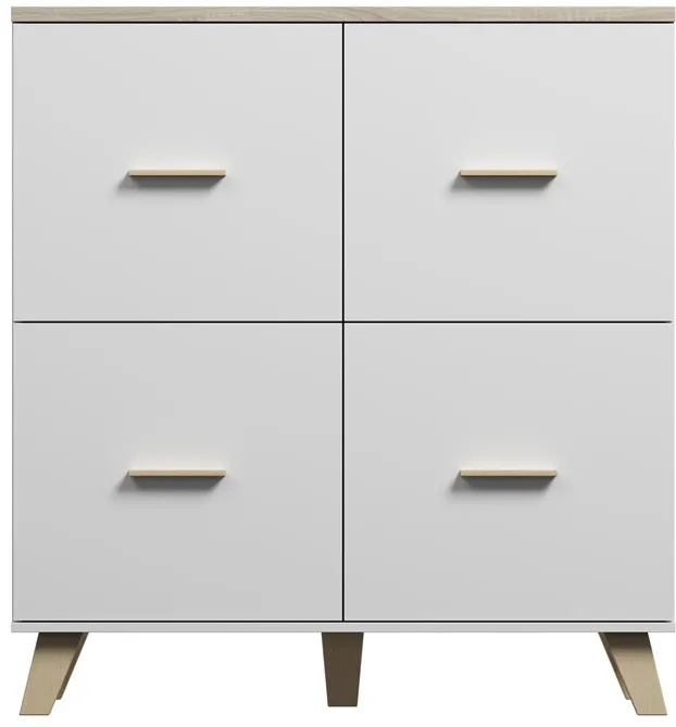 Cama sideboard LOTTA 110 4D white + sonoma oak