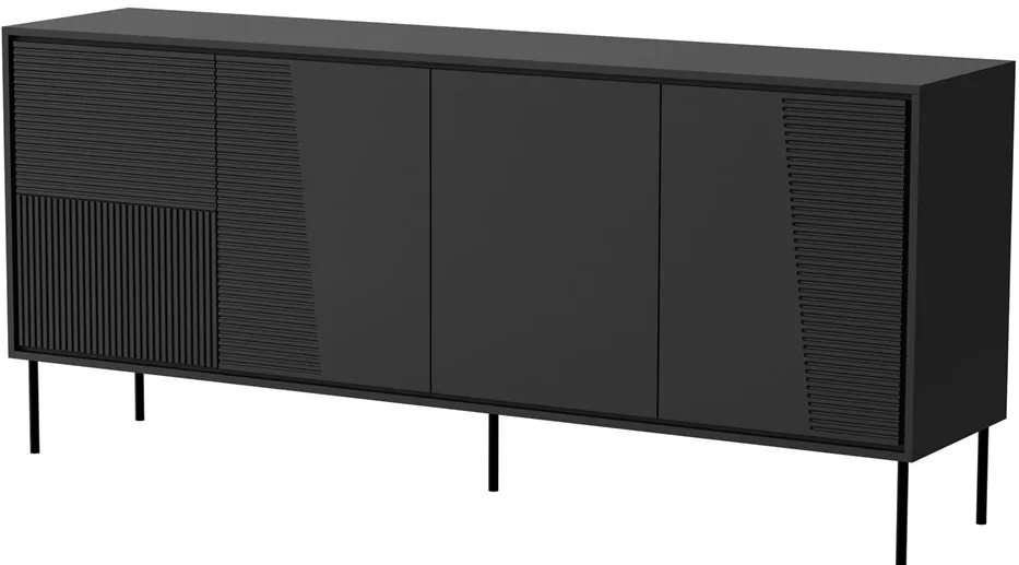 4D ABI chest of drawers 200x45x88 matt black