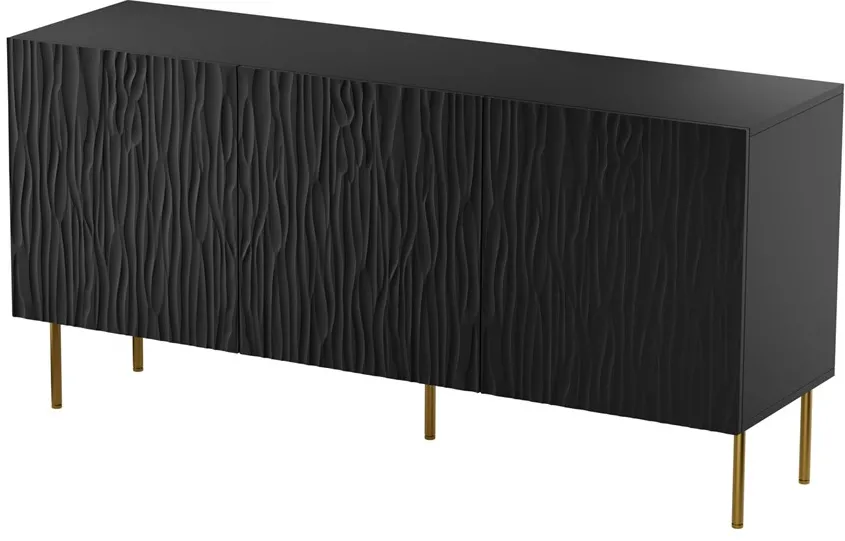 JUNGLE chest 152x40.5x74.5 matte black + golden legs