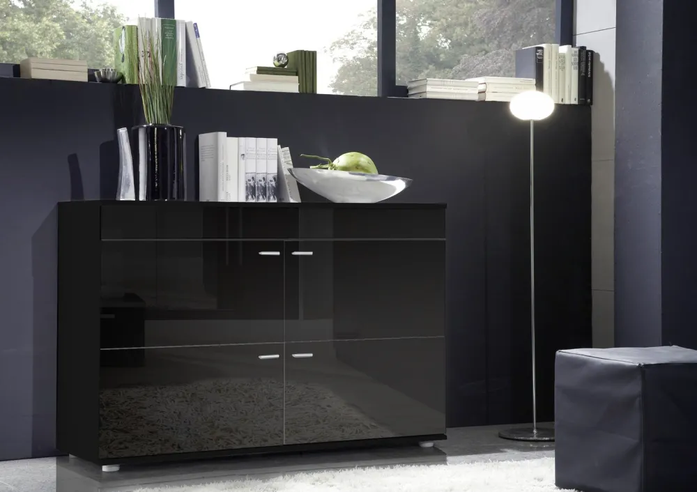 Cama sideboard LOGO II NIGHT 120/42/78 black/black gloss