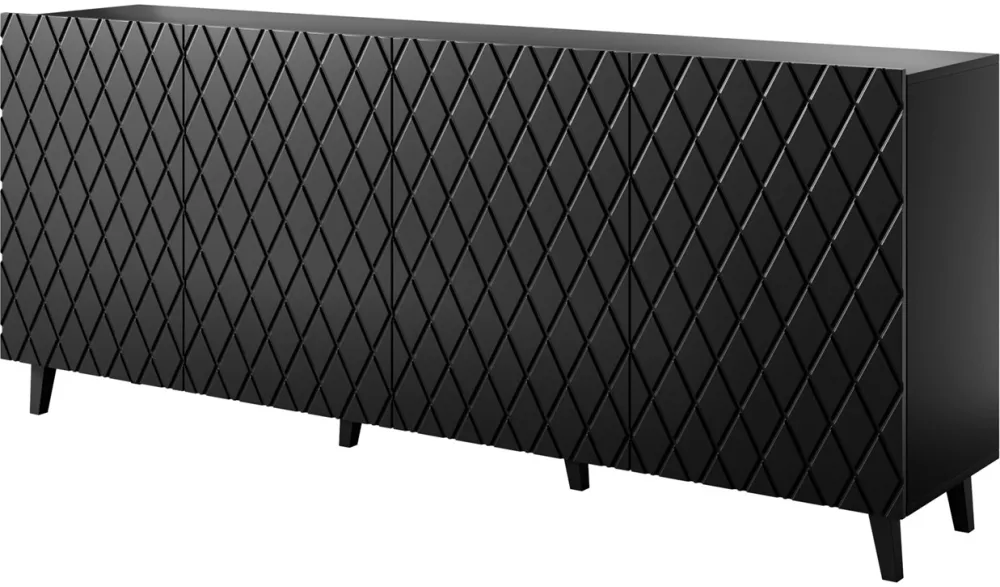 ASTI chest of drawers 200x42x82 black matt
