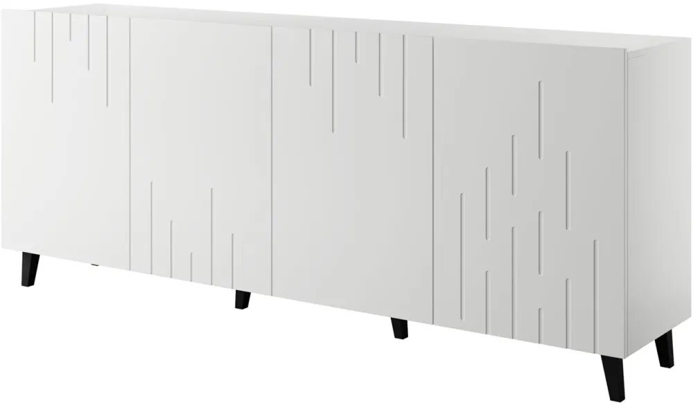 BARI chest of drawers 200x42x82 white matt