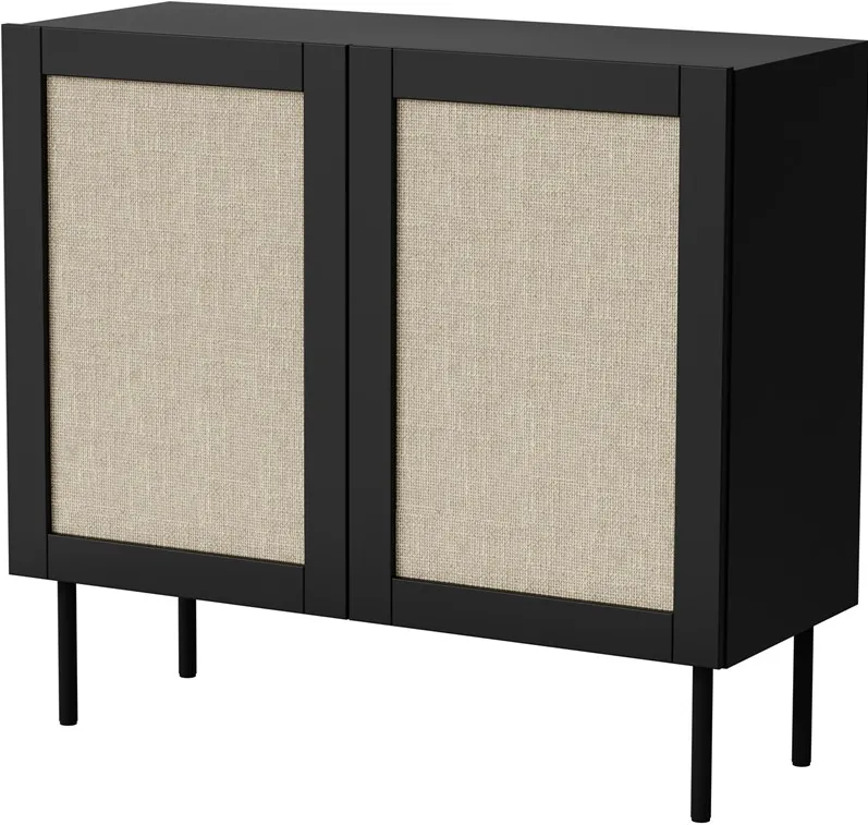 JUTA 2D chest of drawers 100x39.5x90 black + linol calabria